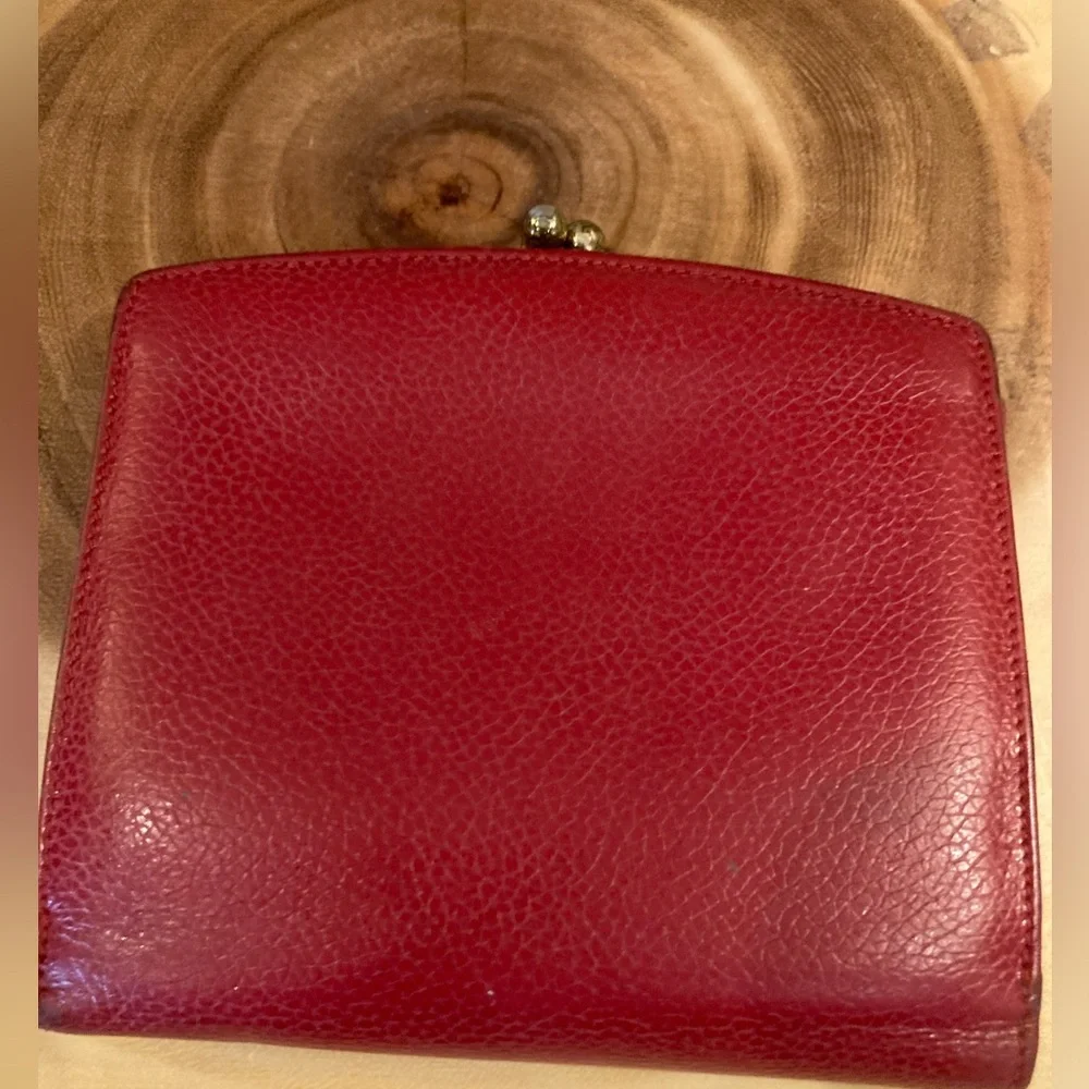 Vintage Coach Madison Continental Clutch Wallet With Kisslock Scarlet Red❤️ Rare